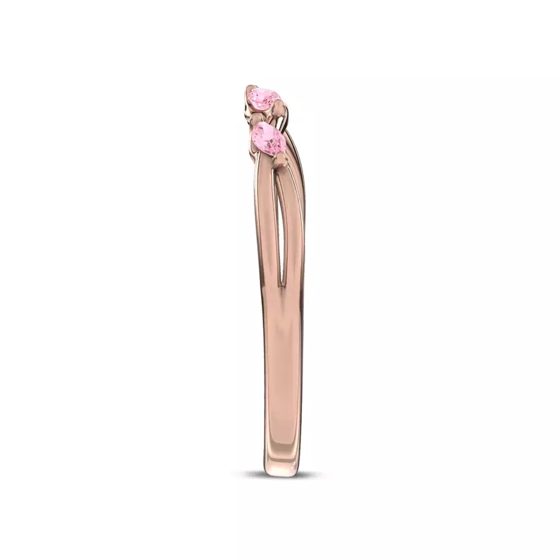 14K Rose Gold Petal Radiance Pink Sapphire Band by Christian Siriano