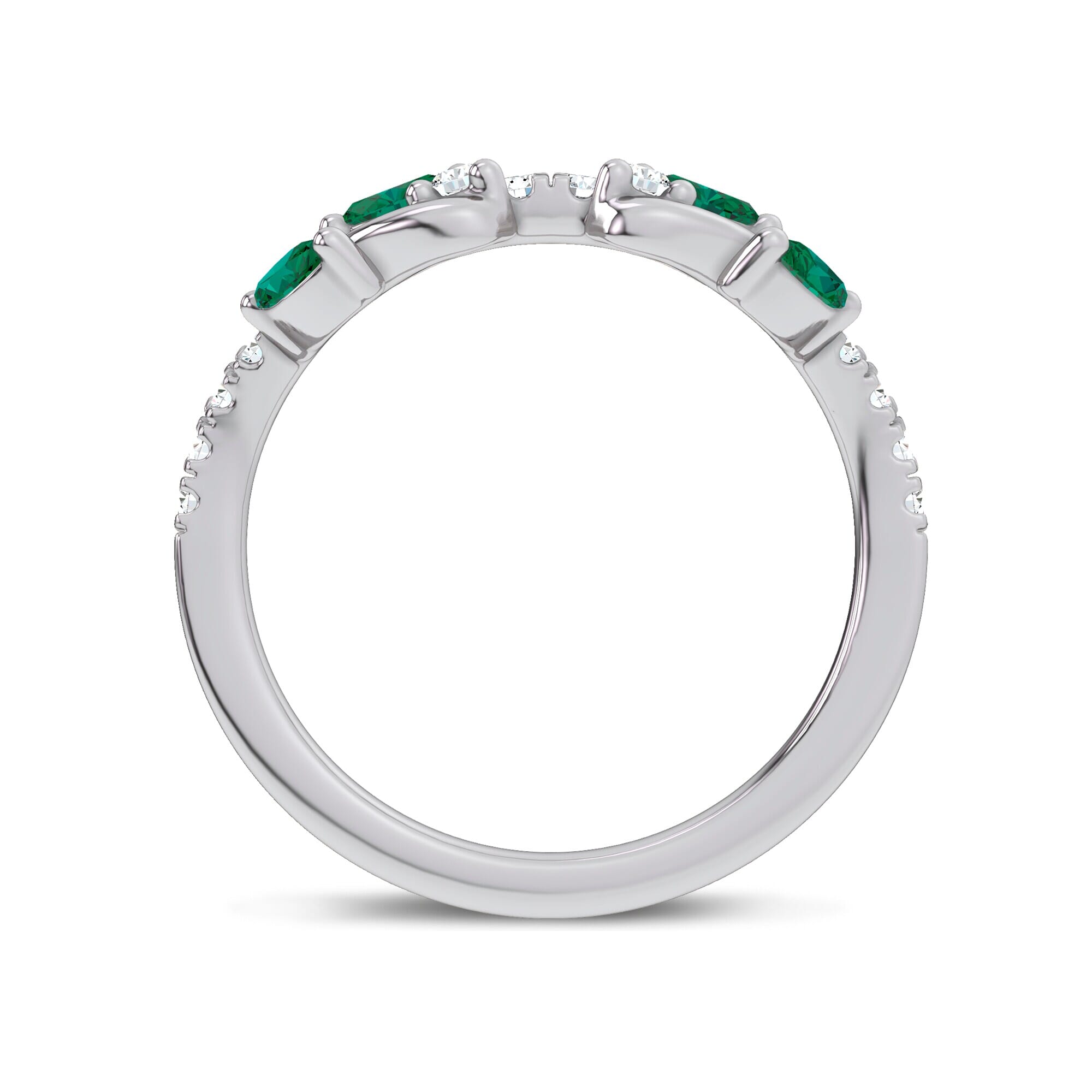 18K White Gold Hayden Tsavorite And Diamond Band