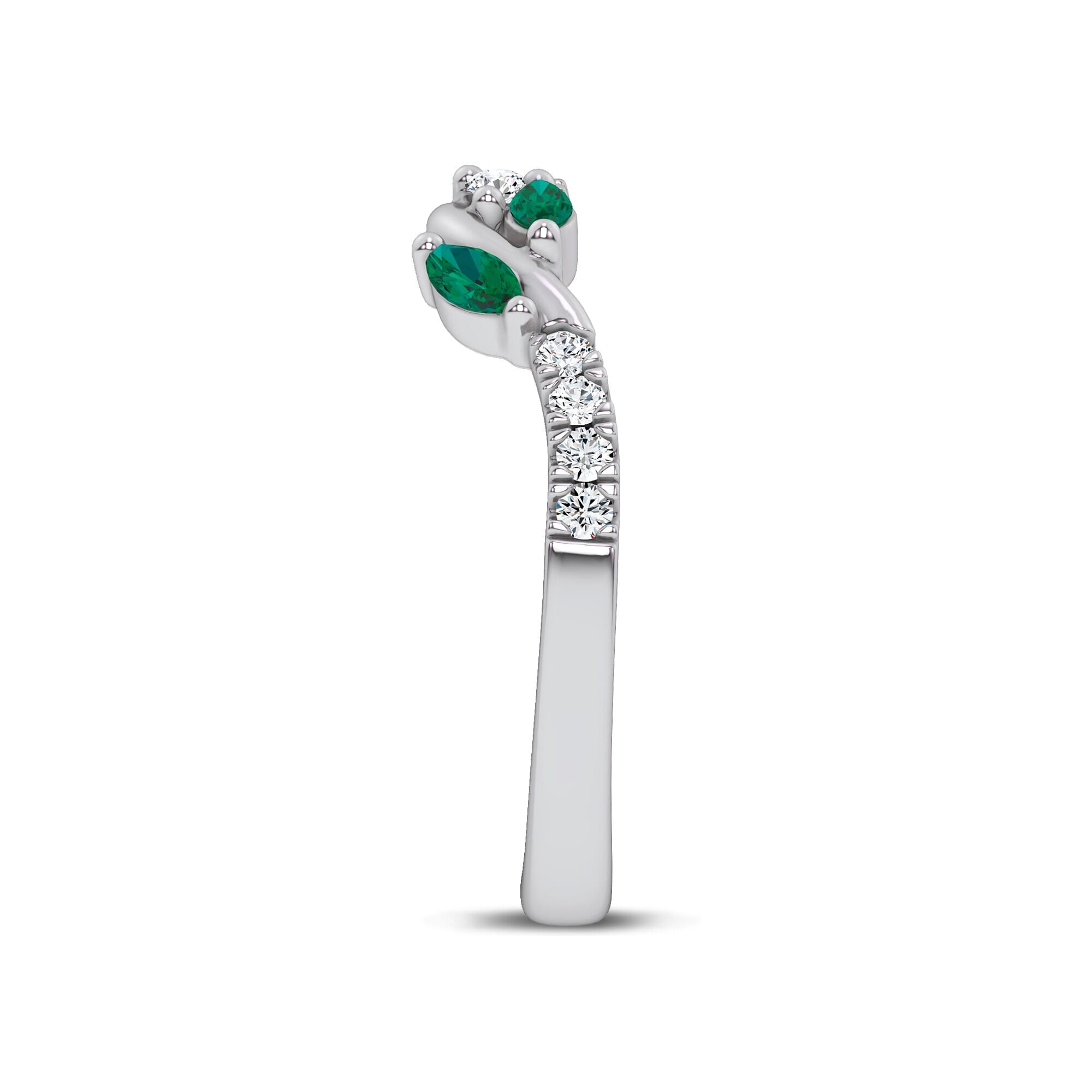 18K White Gold Hayden Tsavorite And Diamond Band
