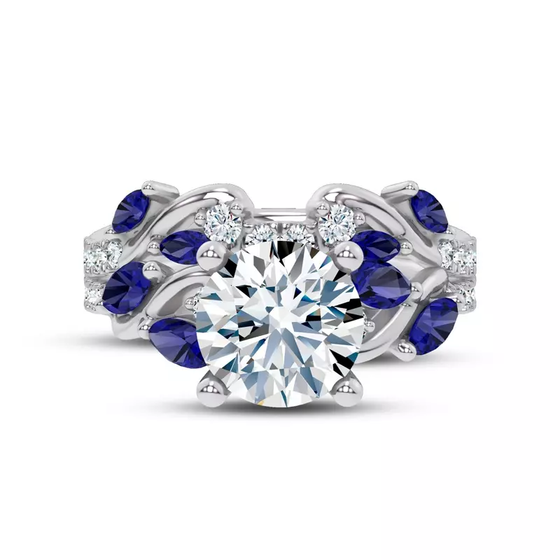 Platinum Hayden Sapphire And Diamond Band