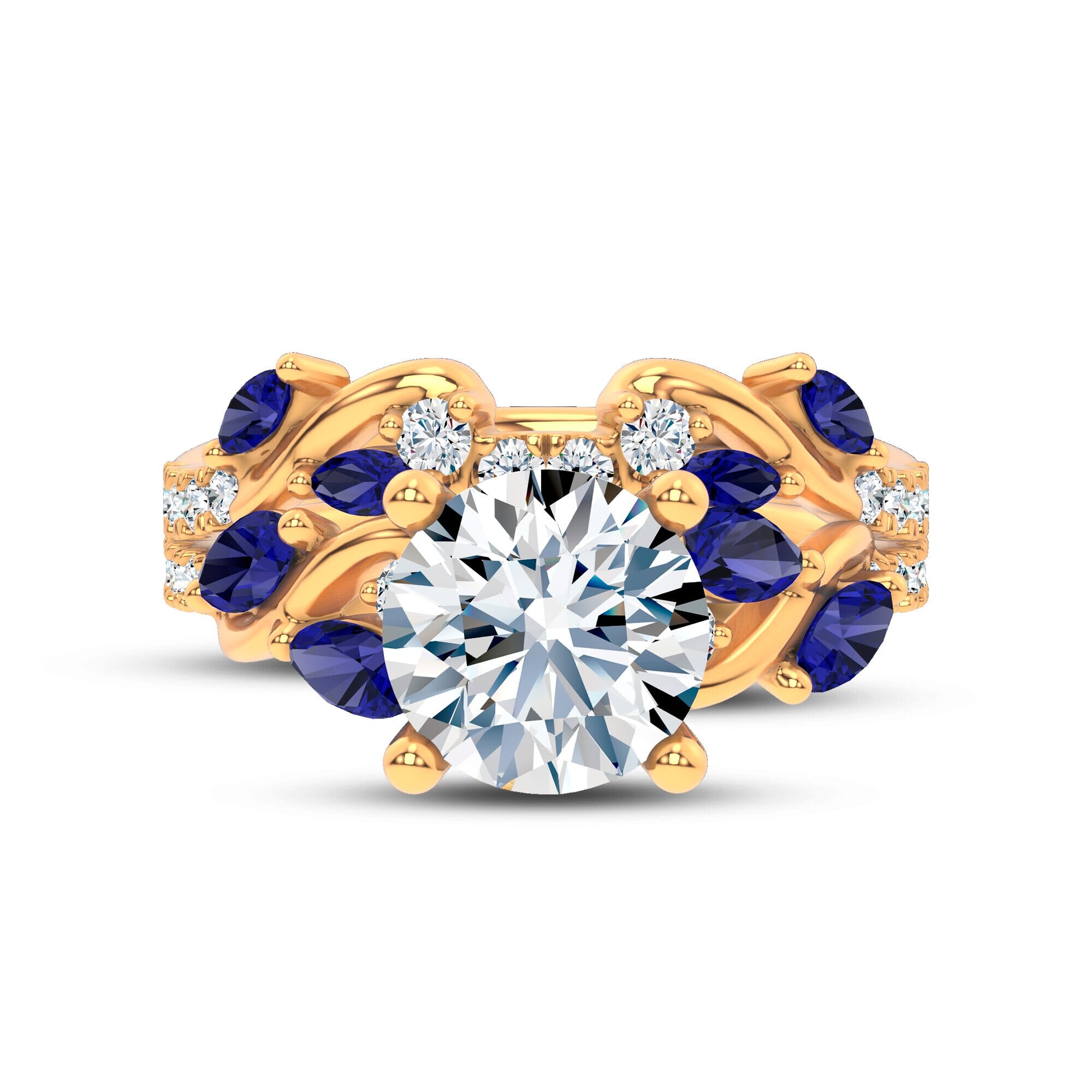 18K Yellow Gold Hayden Sapphire And Diamond Band