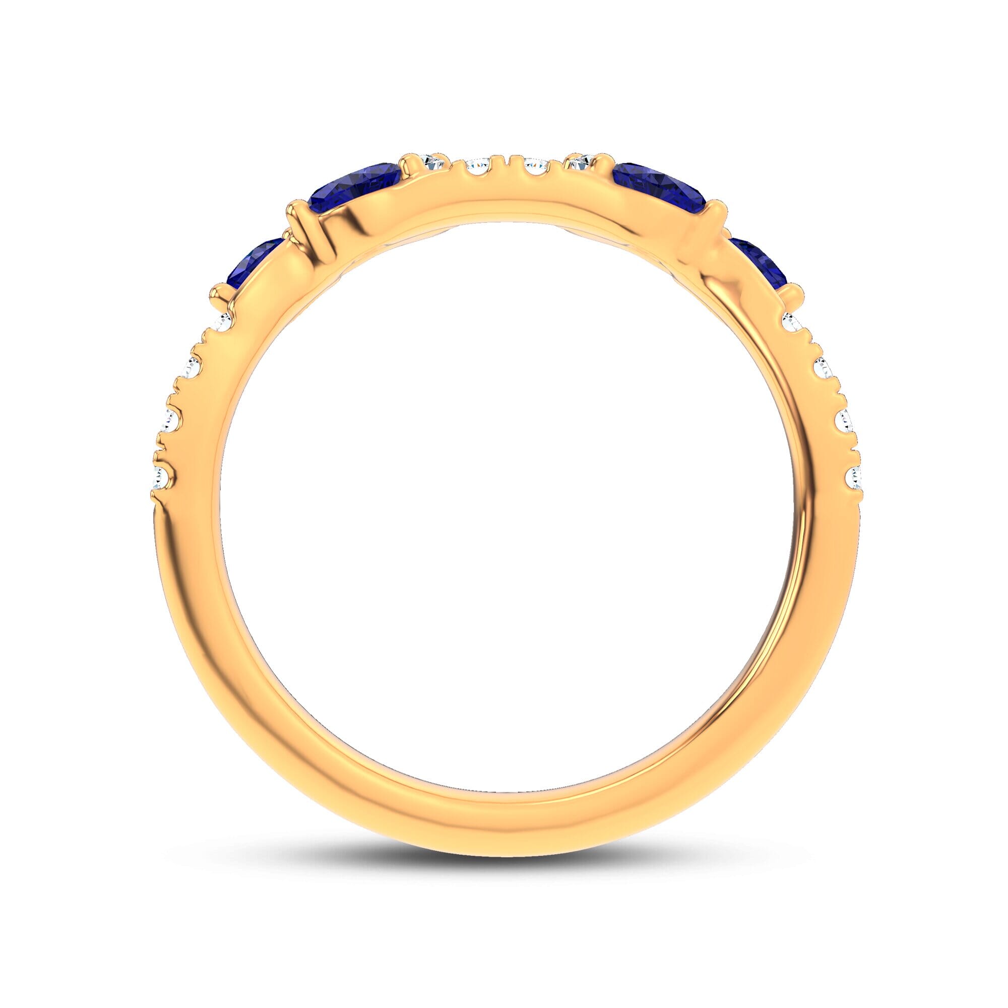 18K Yellow Gold Hayden Sapphire And Diamond Band