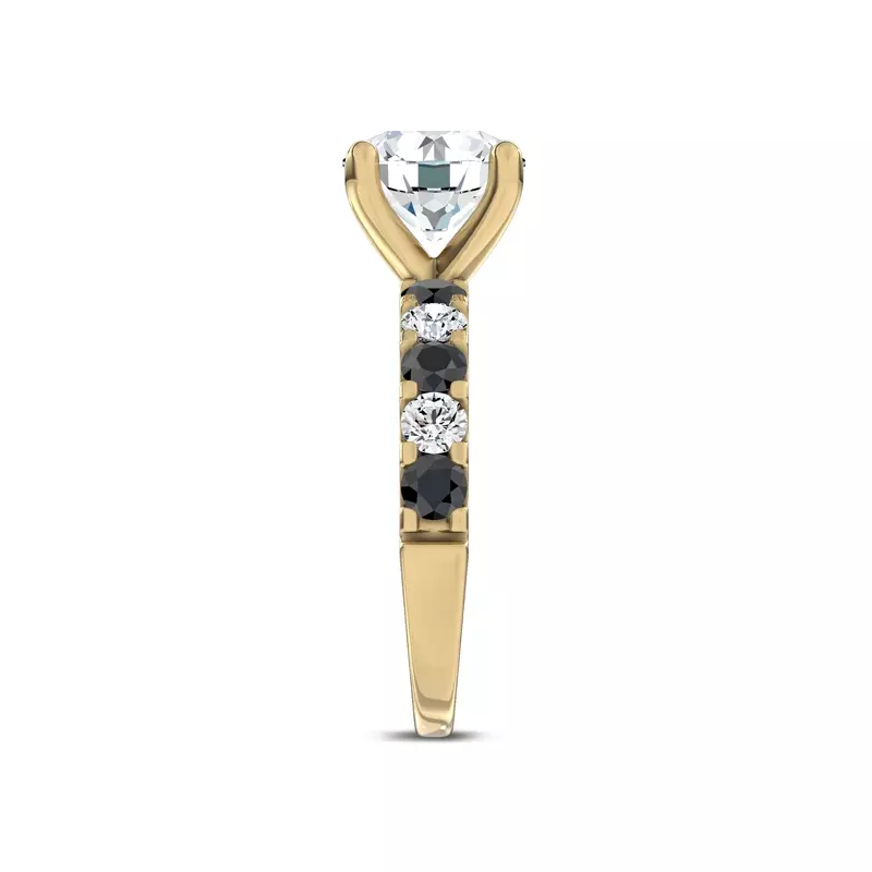 14K Yellow Gold Jules Black & White Lab Diamond Band (1 ct. tw.)
