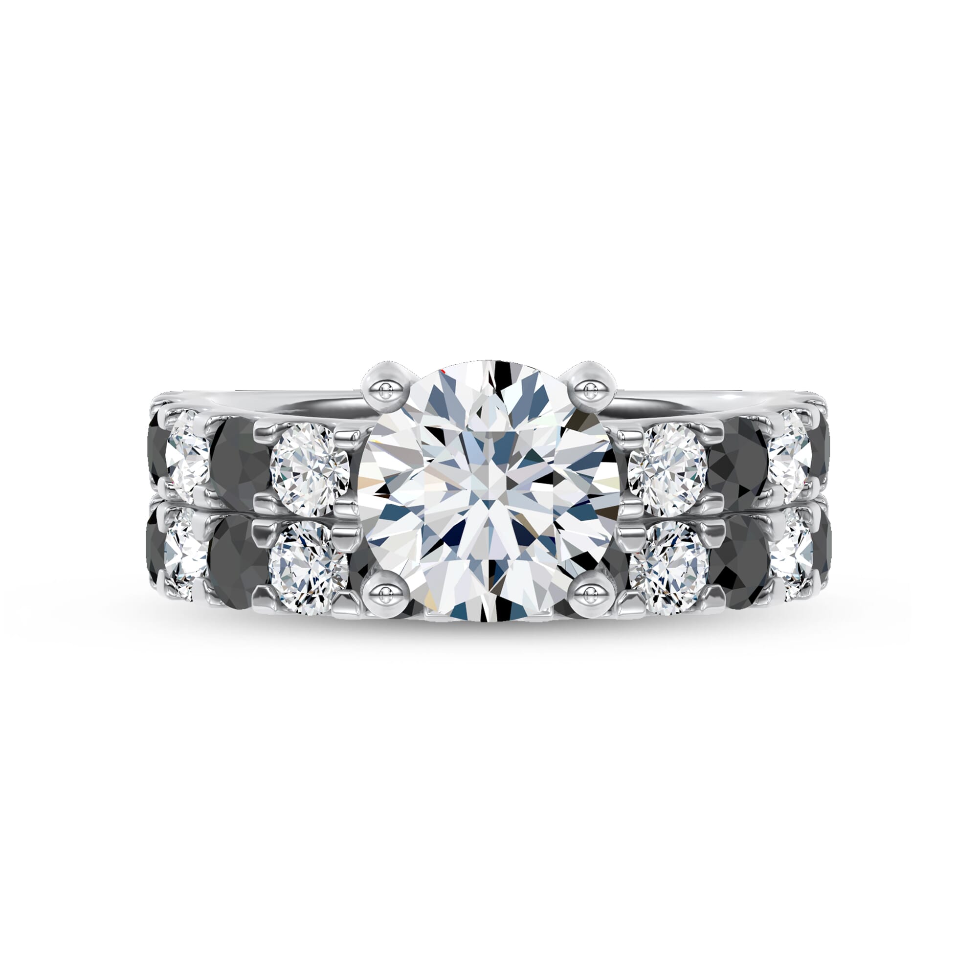 Platinum Jules Black & White Lab Diamond Band (1 ct. tw.)