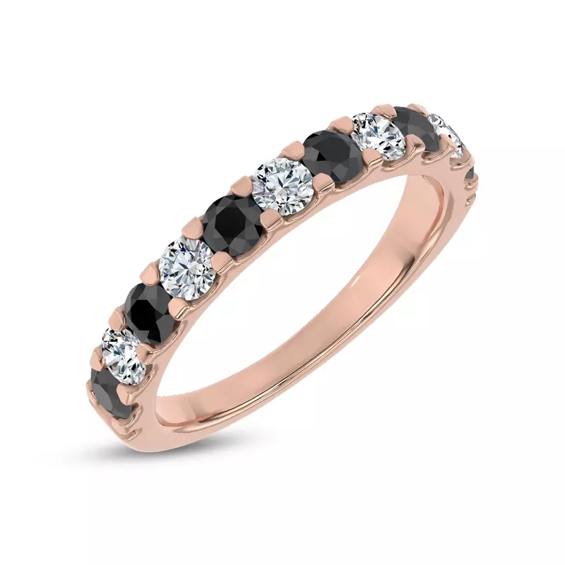 18K Rose Gold Jules Black & White Lab Diamond Band (1 ct. tw.)