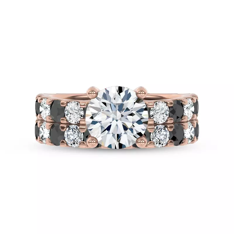 18K Rose Gold Jules Black & White Lab Diamond Band (1 ct. tw.)