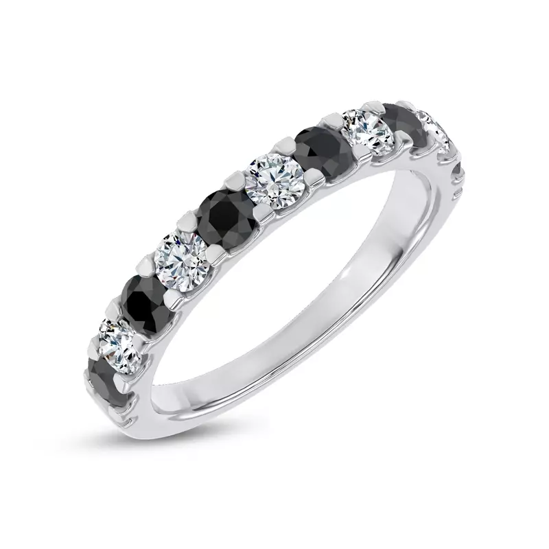 18K White Gold Jules Black & White Diamond Band (1 ct. tw.)