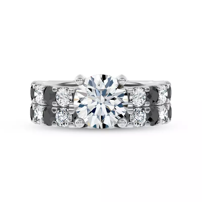 18K White Gold Jules Black & White Diamond Band (1 ct. tw.)