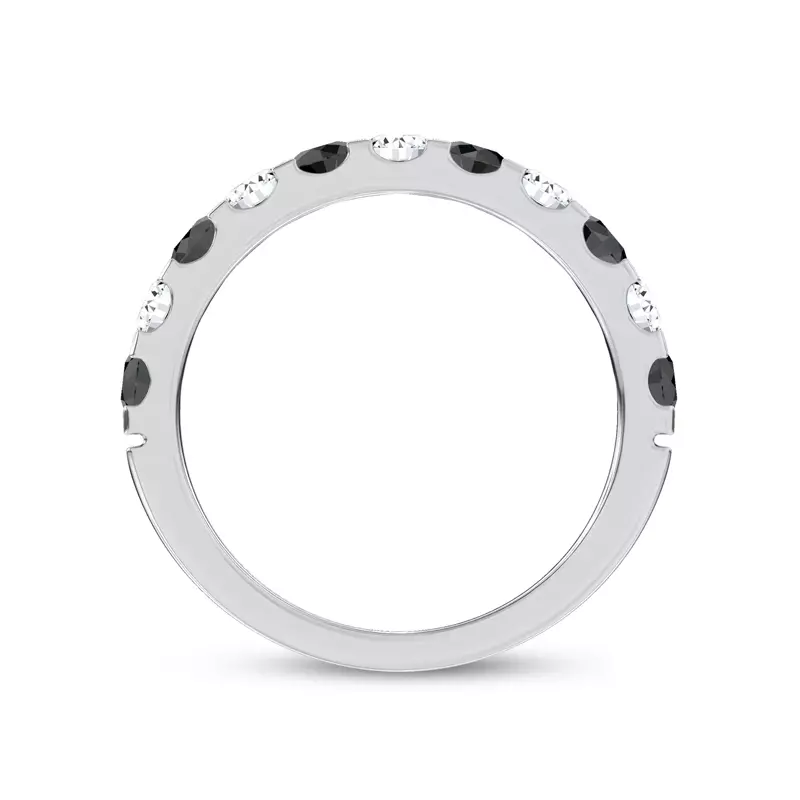 18K White Gold Jules Black & White Diamond Band (1 ct. tw.)