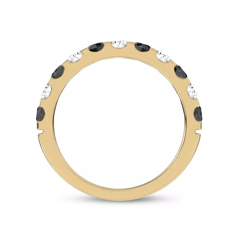 18K Yellow Gold Jules Black & White Lab Diamond Band (1 ct. tw.)