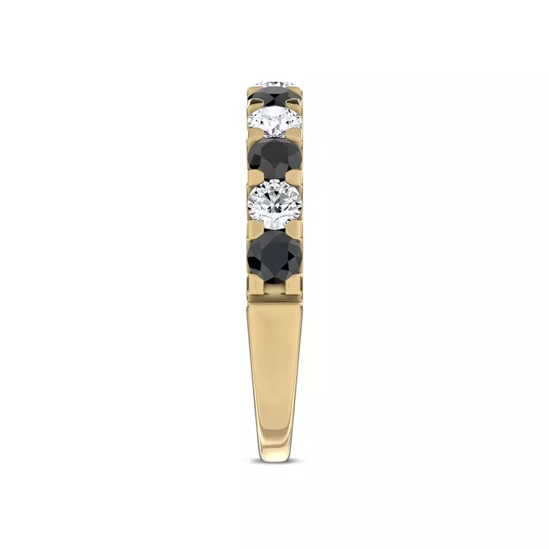 18K Yellow Gold Jules Black & White Lab Diamond Band (1 ct. tw.)