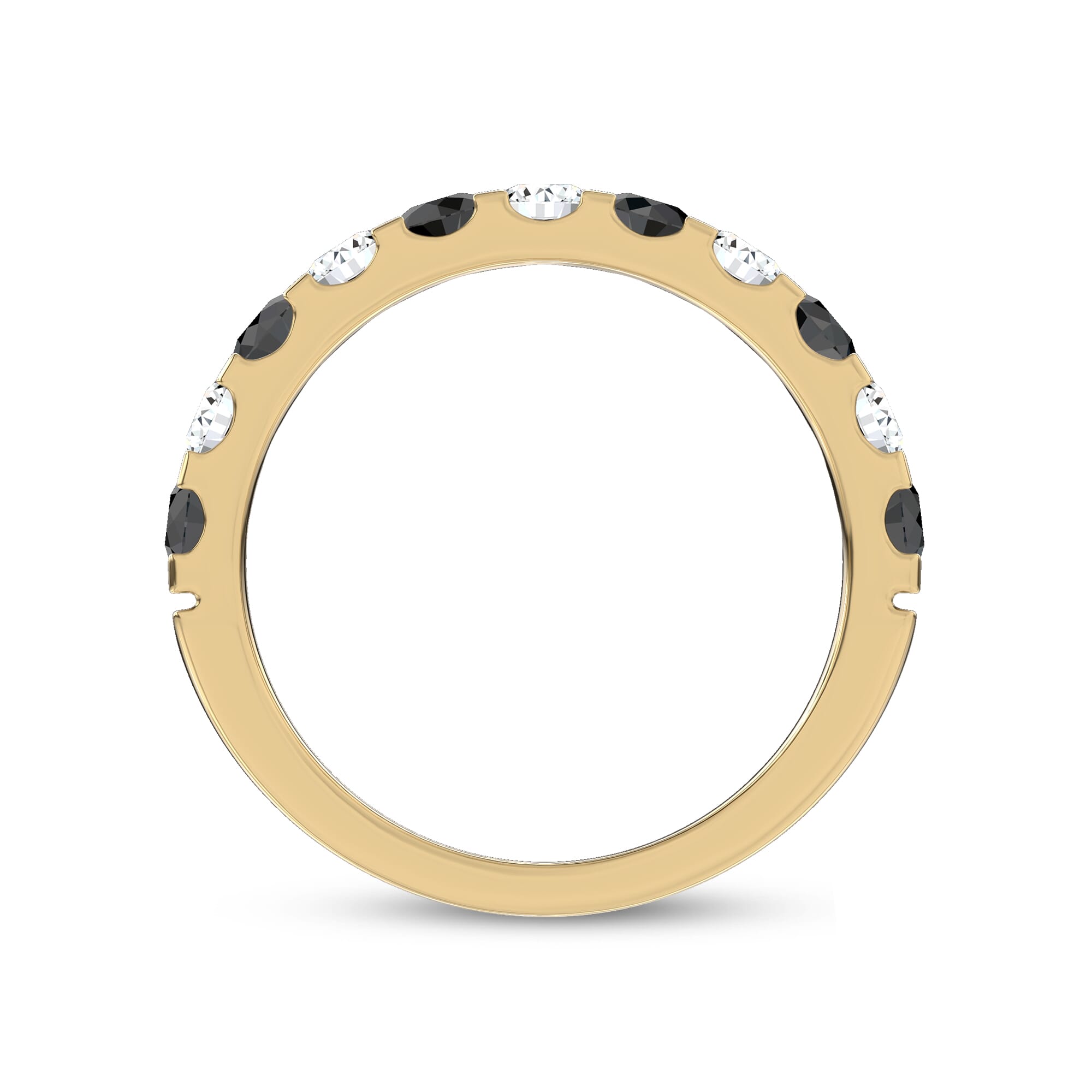 18K Yellow Gold Jules Black & White Diamond Band (1 ct. tw.)