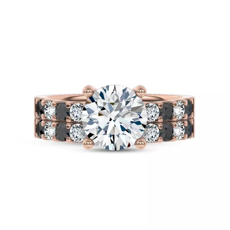 14K Rose Gold Jules Black & White Lab Diamond Band (1/2 ct. tw.)