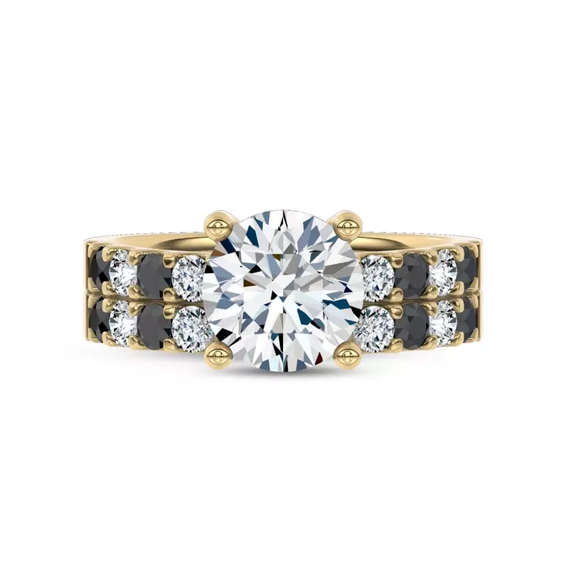 14K Yellow Gold Jules Black & White Diamond Band (1/2 ct. tw.)