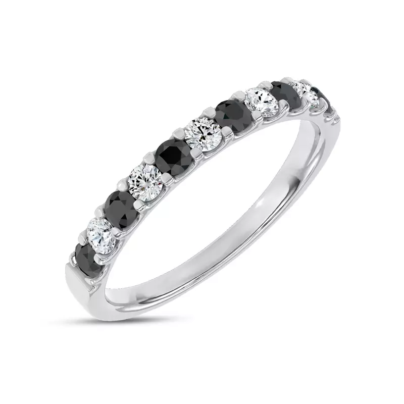 Platinum Jules Black & White Lab Diamond Band (1/2 ct. tw.)