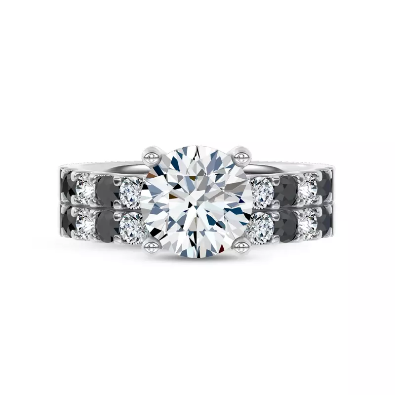 Platinum Jules Black & White Lab Diamond Band (1/2 ct. tw.)