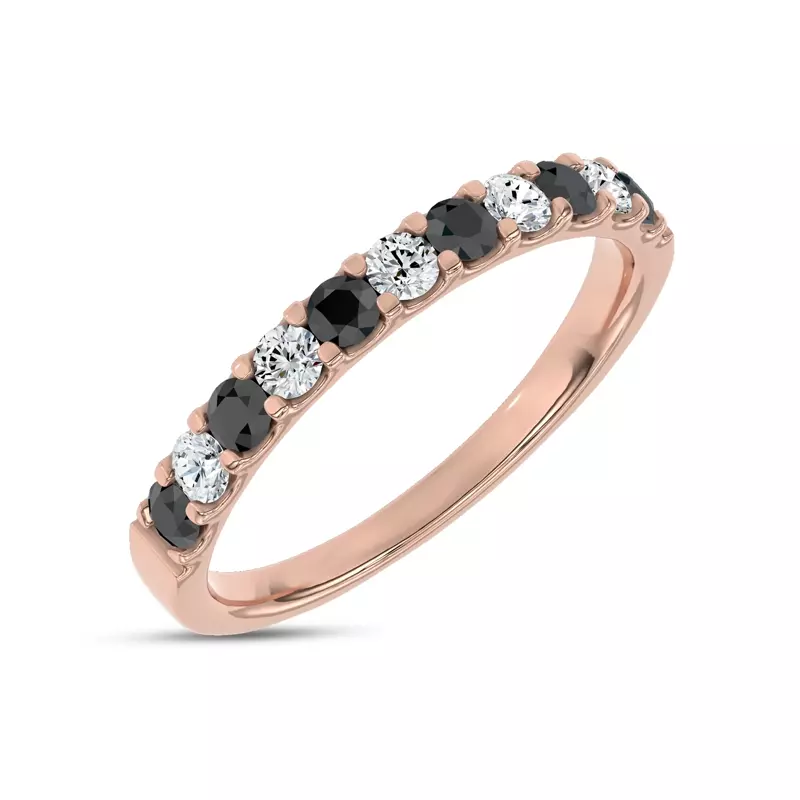 18K Rose Gold Jules Black & White Lab Diamond Band (1/2 ct. tw.)
