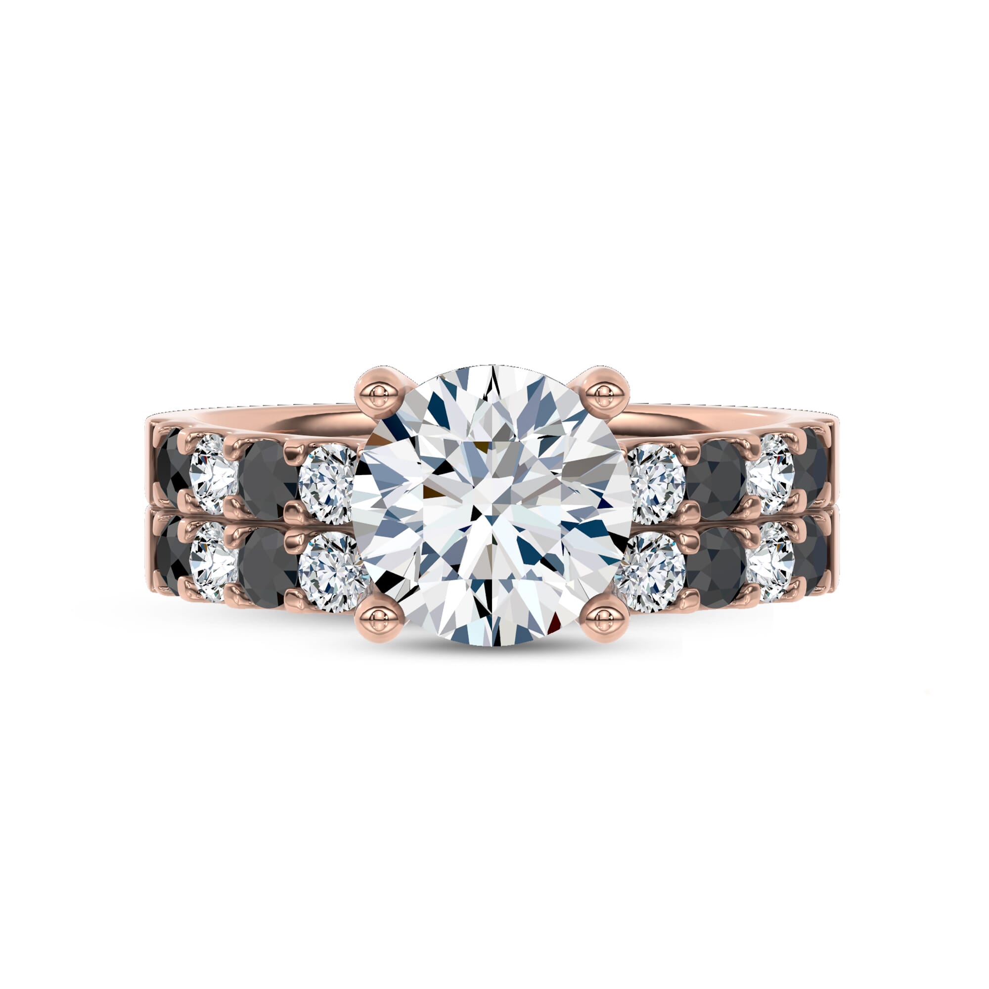 18K Rose Gold Jules Black & White Lab Diamond Band (1/2 ct. tw.)