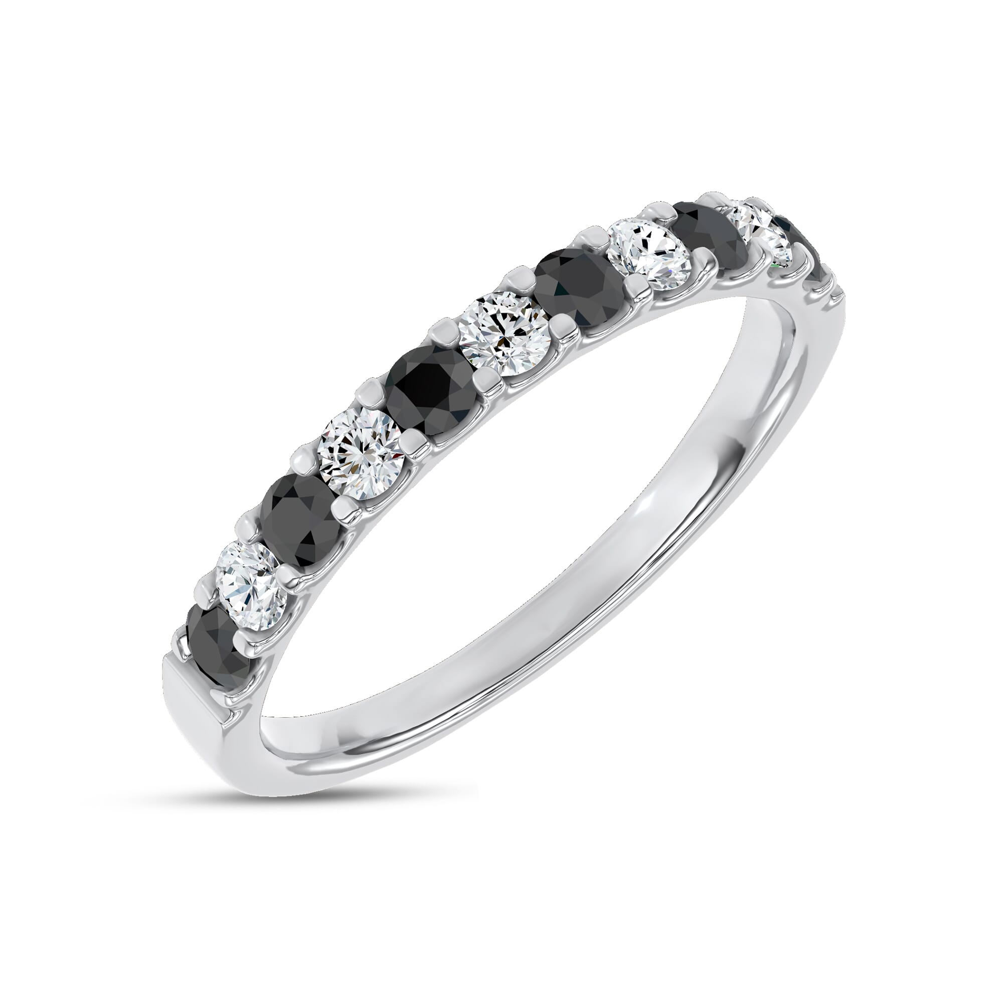 18K White Gold Jules Black & White Diamond Band (1/2 ct. tw.)