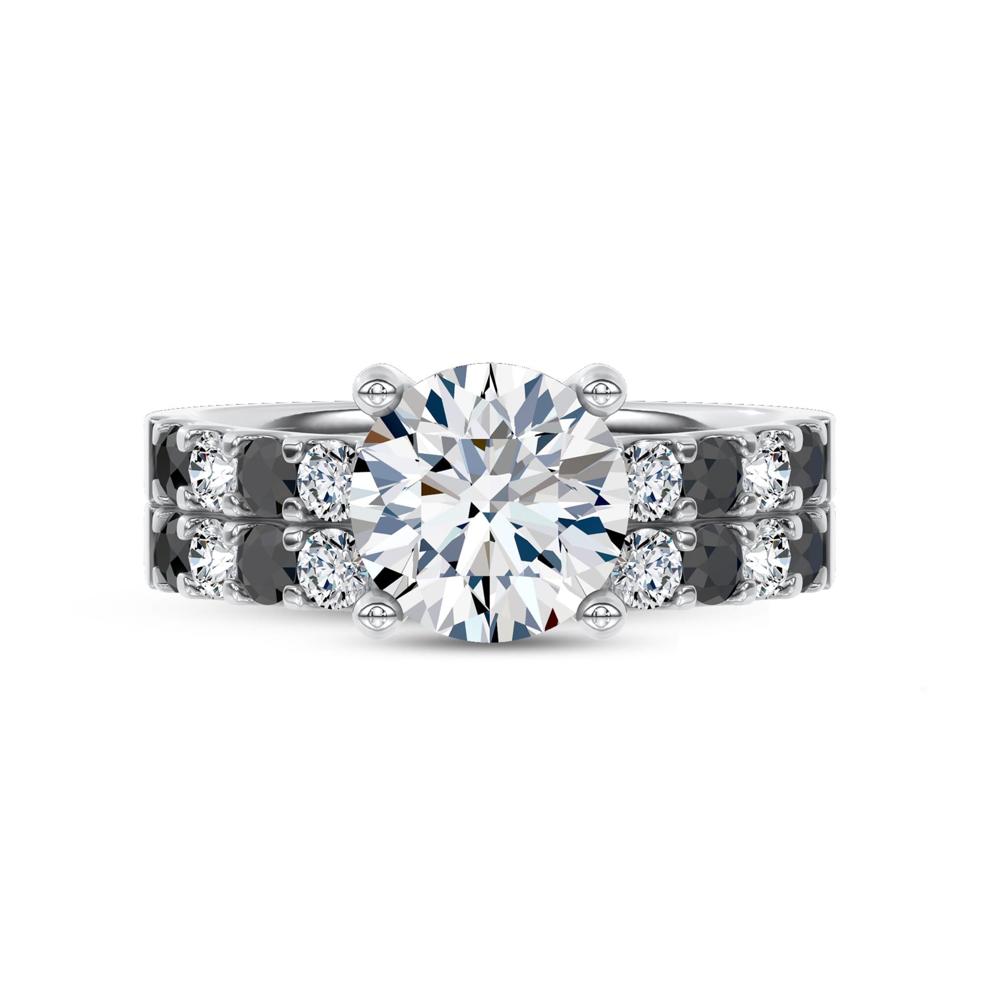 18K White Gold Jules Black & White Diamond Band (1/2 ct. tw.)