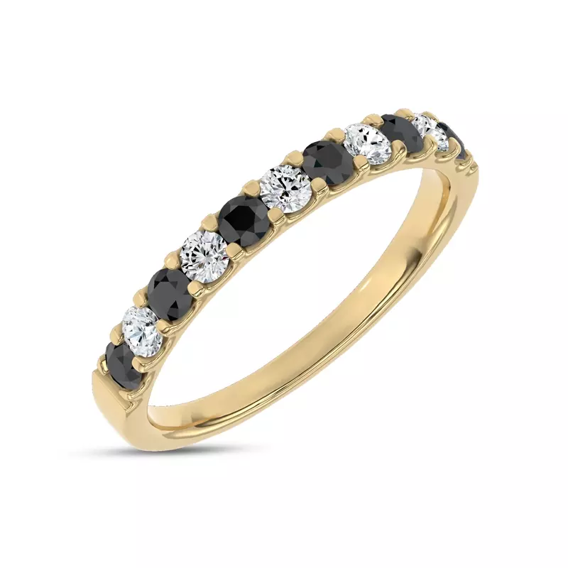 18K Yellow Gold Jules Black & White Lab Diamond Band (1/2 ct. tw.)