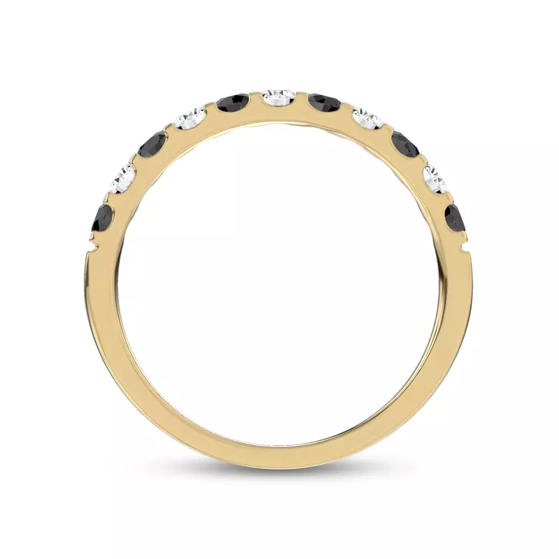 18K Yellow Gold Jules Black & White Lab Diamond Band (1/2 ct. tw.)