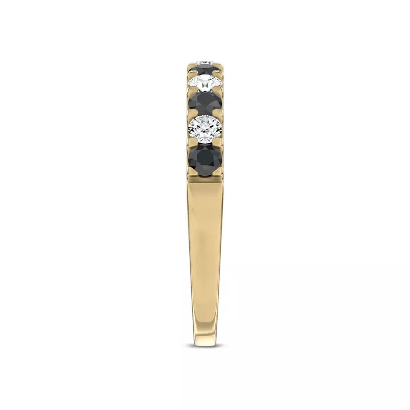 18K Yellow Gold Jules Black & White Lab Diamond Band (1/2 ct. tw.)