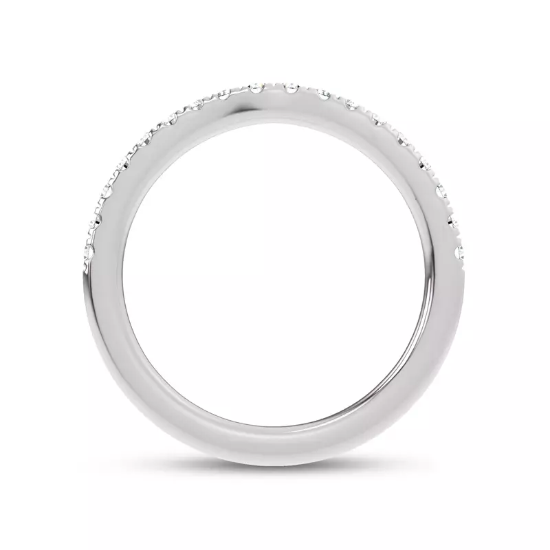 Platinum Alexandra Curved Pavé Band