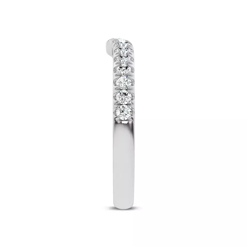 Platinum Alexandra Curved Pavé Band