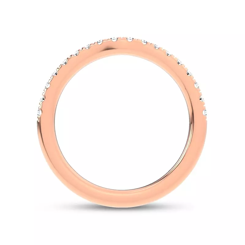 14K Rose Gold Alexandra Curved Pavé Band