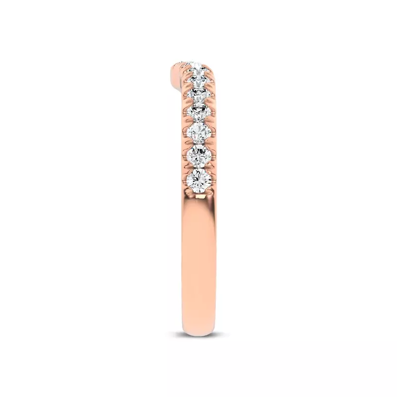 14K Rose Gold Alexandra Curved Pavé Band