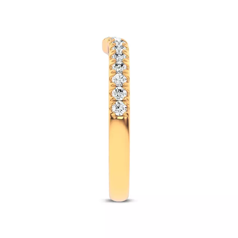 14K Yellow Gold Alexandra Curved Pavé Band