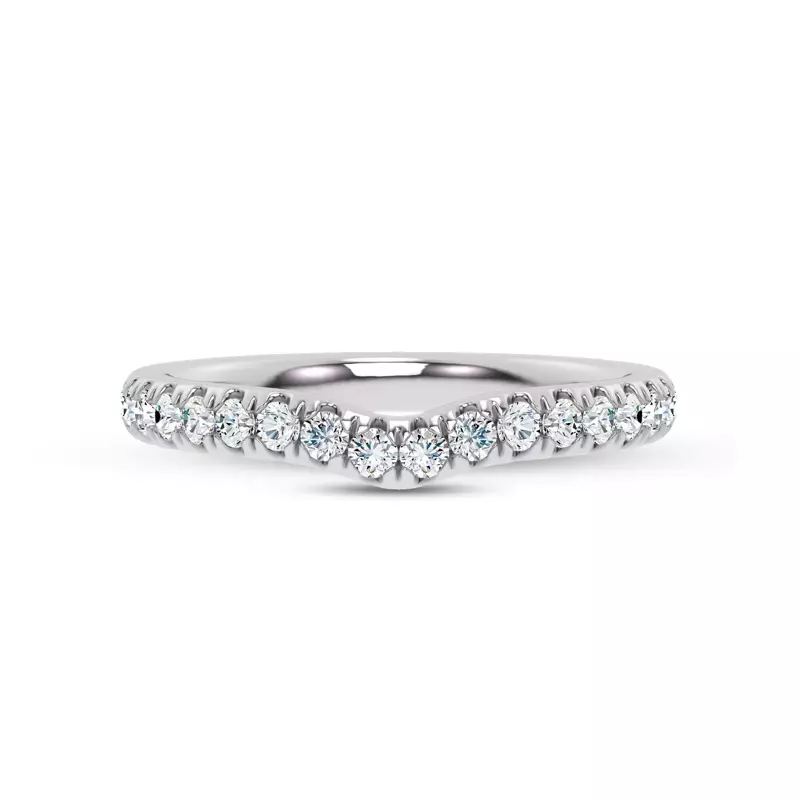18K White Gold Alexandra Curved Pavé Band