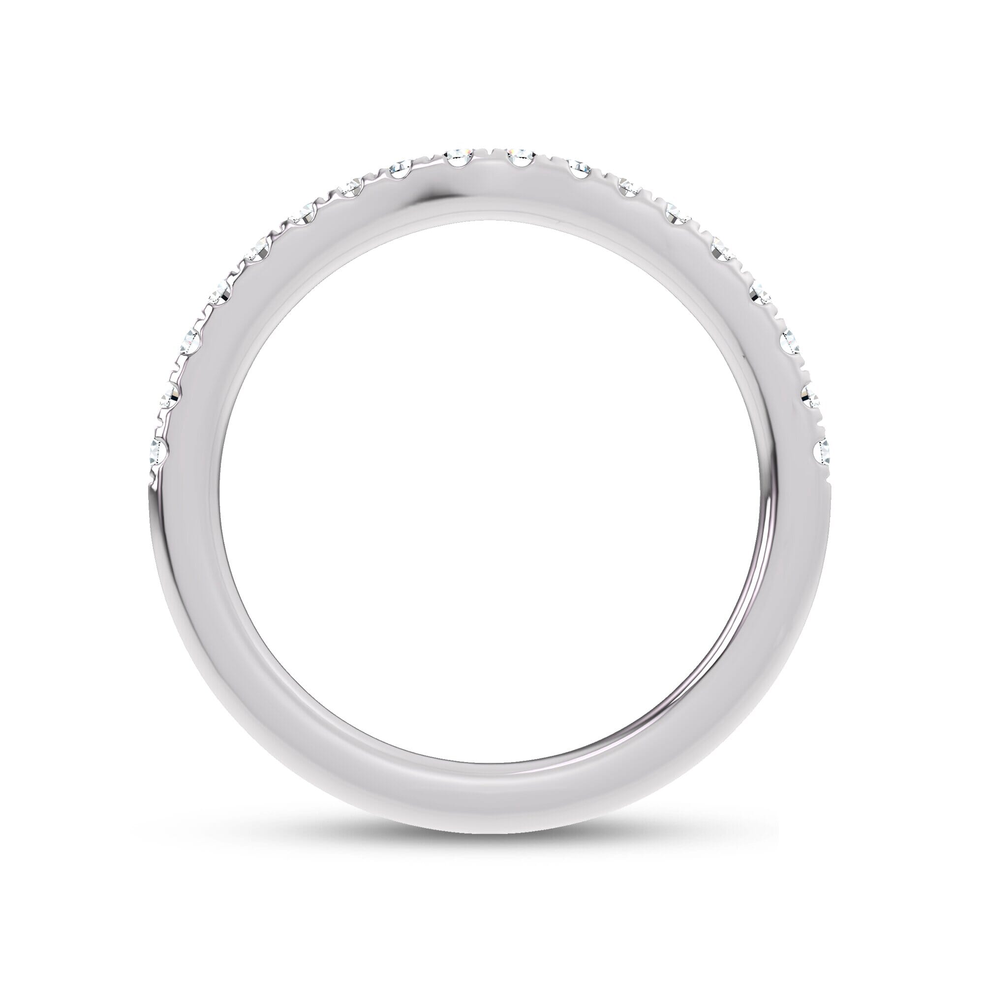 18K White Gold Alexandra Curved Pavé Band