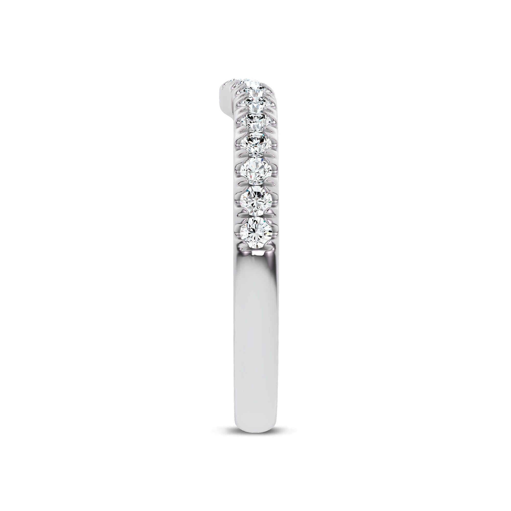18K White Gold Alexandra Curved Pavé Band