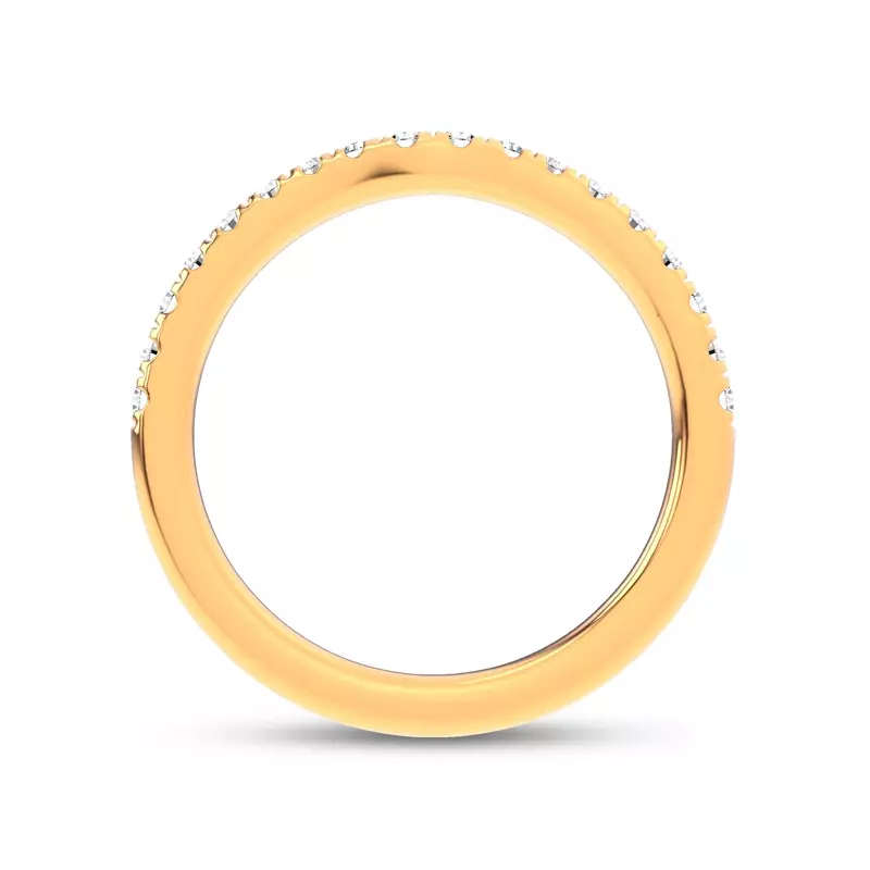 18K Yellow Gold Alexandra Curved Pavé Band