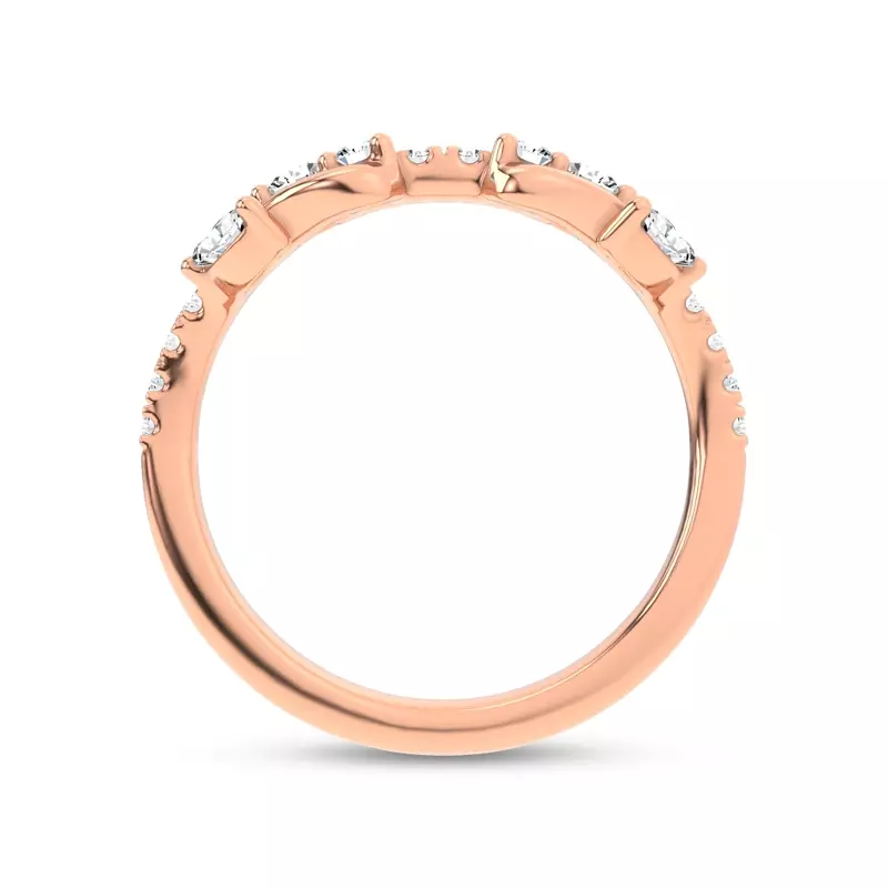 14K Rose Gold Lea Nature Inspired Diamond Band
