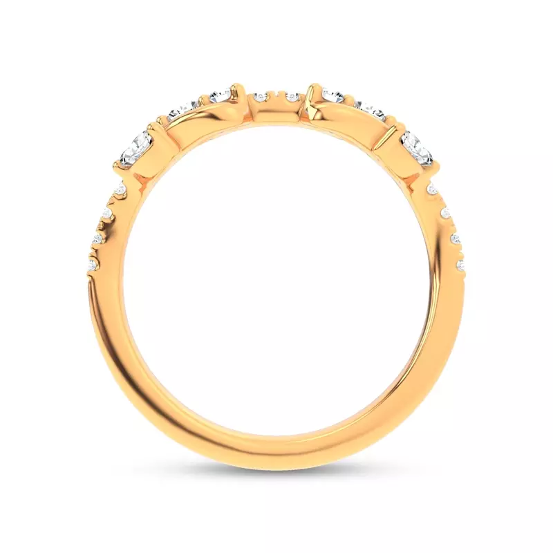 18K Yellow Gold Lea Nature Inspired Diamond Band
