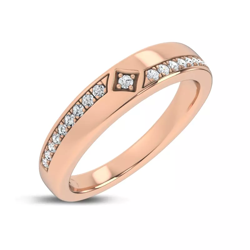 14K Rose Gold Mirrored Pavé Band by Christian Siriano