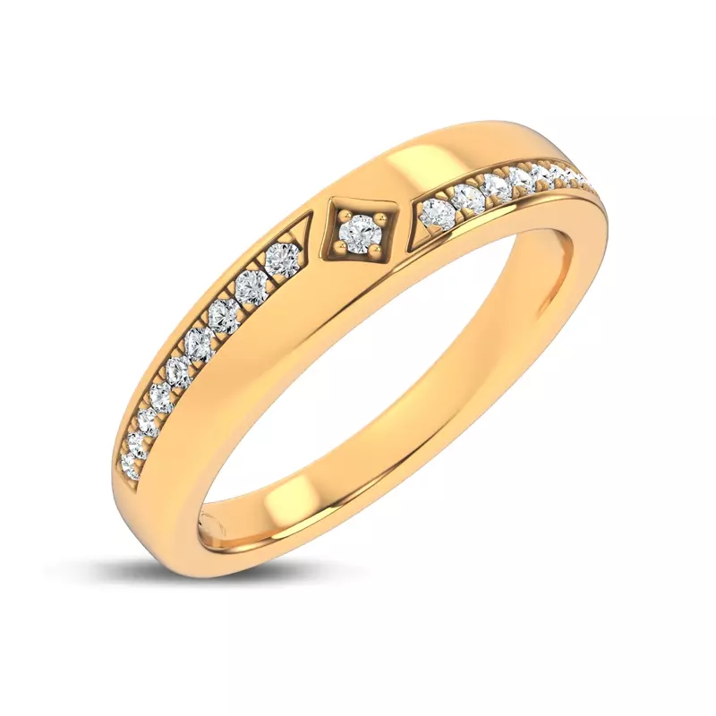 14K Yellow Gold Mirrored Pavé Band by Christian Siriano
