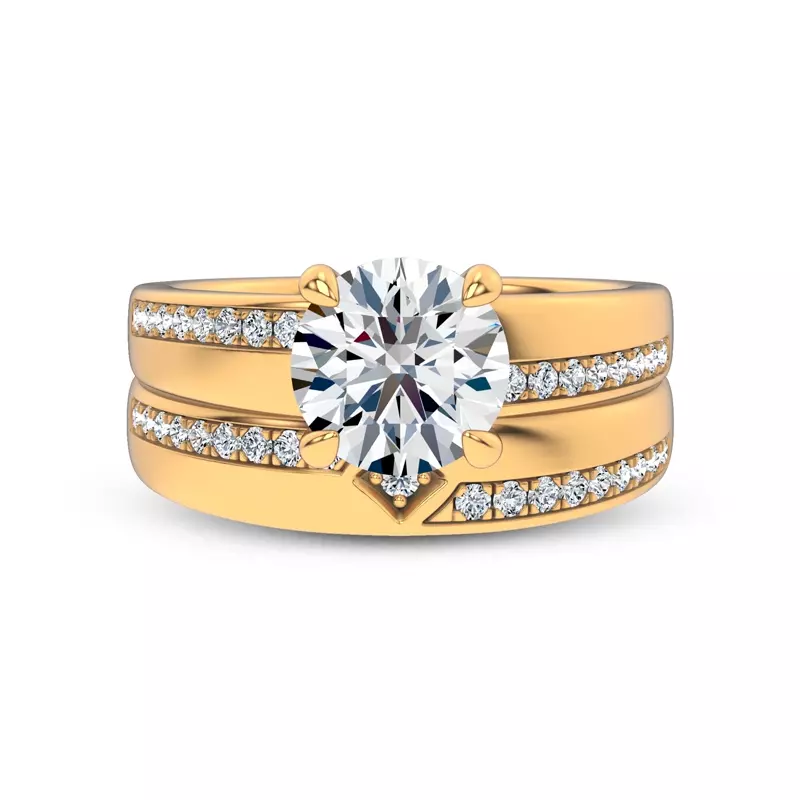14K Yellow Gold Mirrored Pavé Band by Christian Siriano