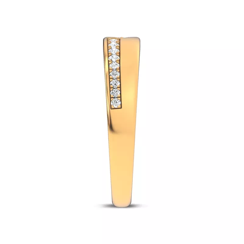 14K Yellow Gold Mirrored Pavé Band by Christian Siriano