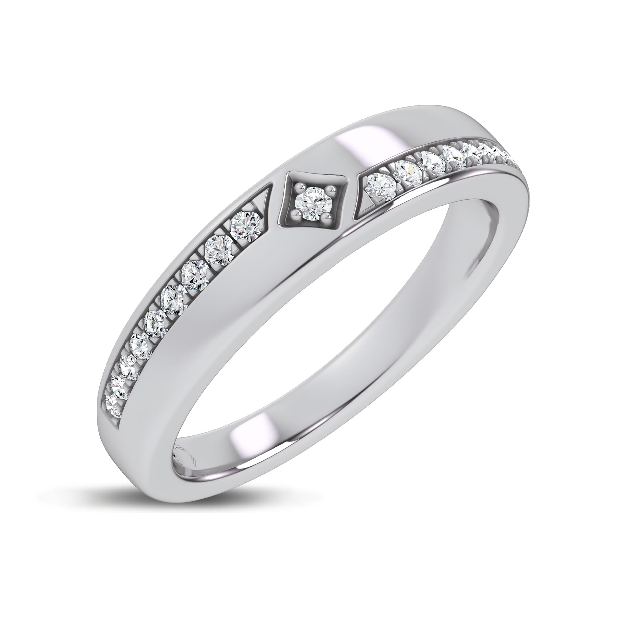 Platinum Mirrored Pavé Band by Christian Siriano