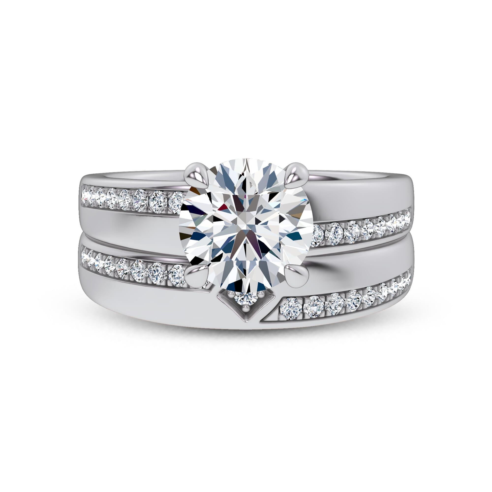 Platinum Mirrored Pavé Band by Christian Siriano