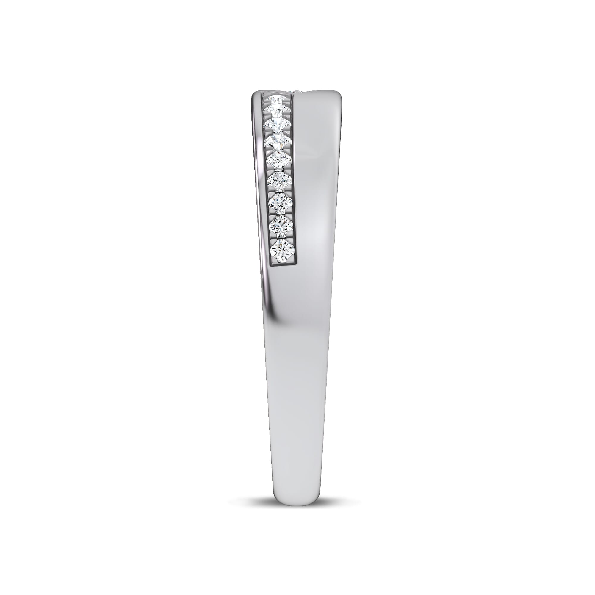 Platinum Mirrored Pavé Band by Christian Siriano