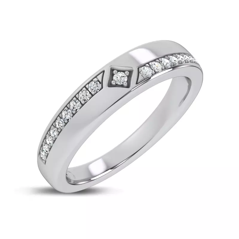 18K White Gold Mirrored Pavé Band by Christian Siriano