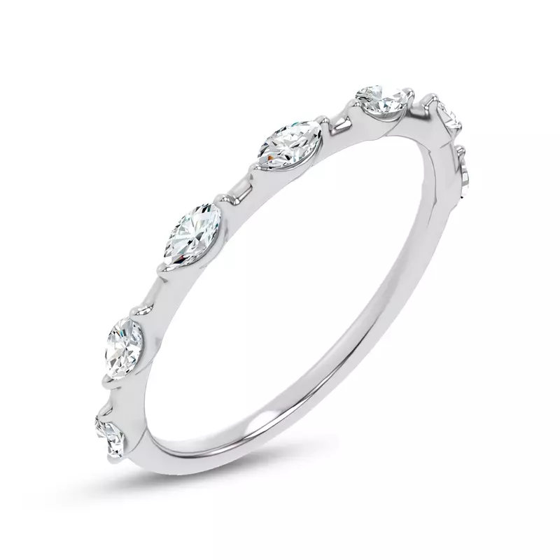Platinum Starlight Spaced Marquise Diamond Band