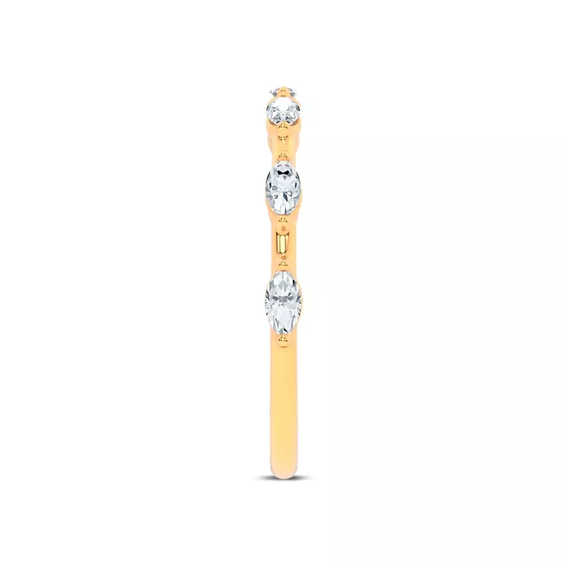 14K Yellow Gold Starlight Spaced Marquise Diamond Band