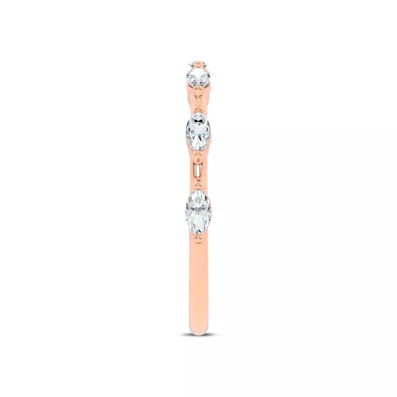 18K Rose Gold Starlight Spaced Marquise Diamond Band