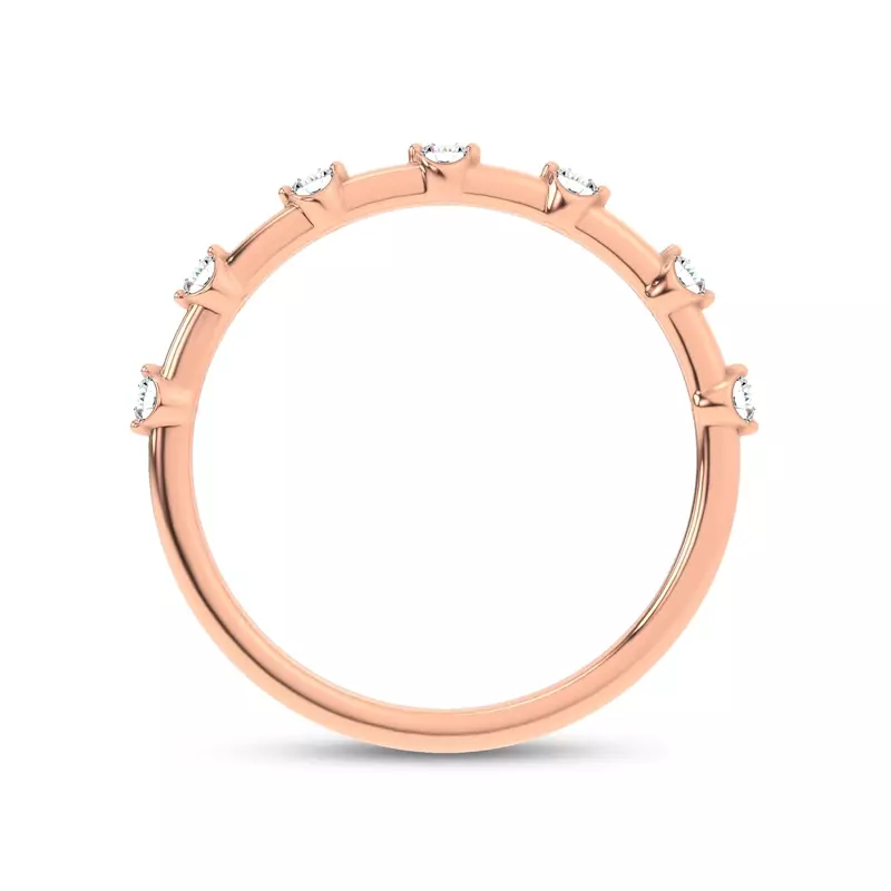 14K Rose Gold Starlight Spaced Round Diamond Band